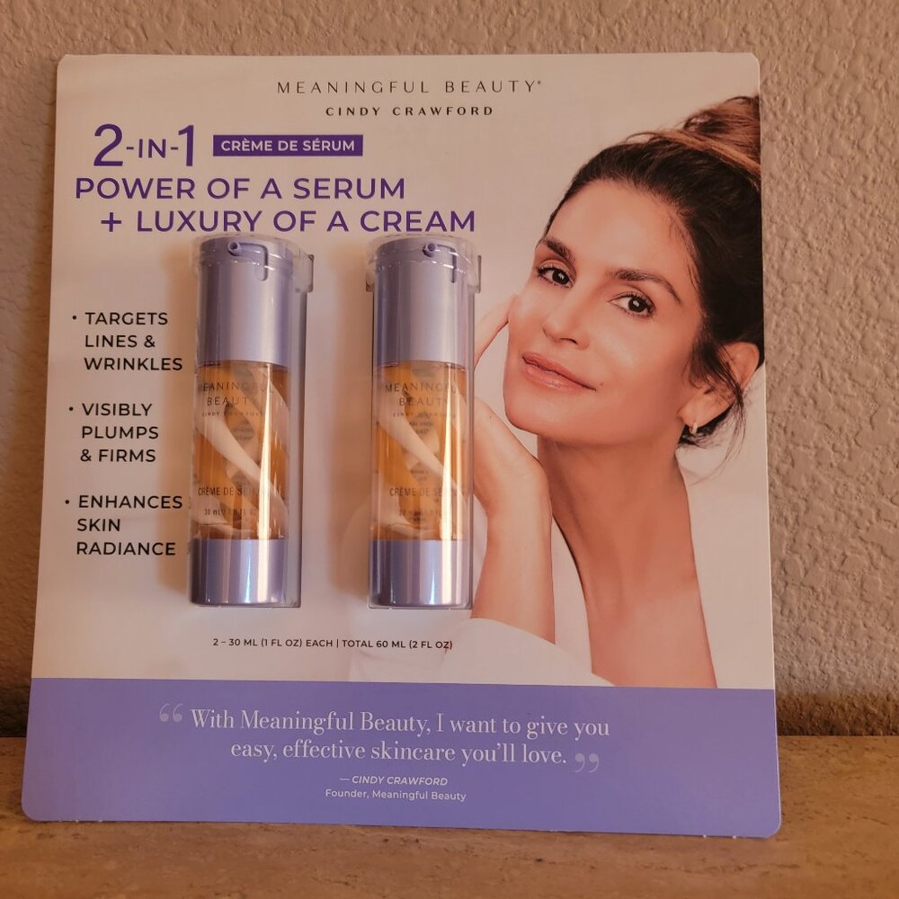 SALE!!! Meaningful Beauty Crème De Serum 2 Pack - 1 Fl Oz Each- New Sealed - Picture 2 of 3